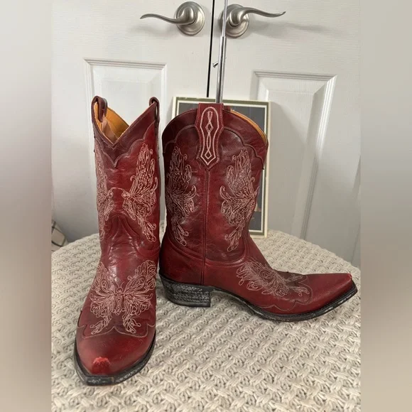 Old Gringo Red Leather Butterfly Boots - Picture 1 of 11